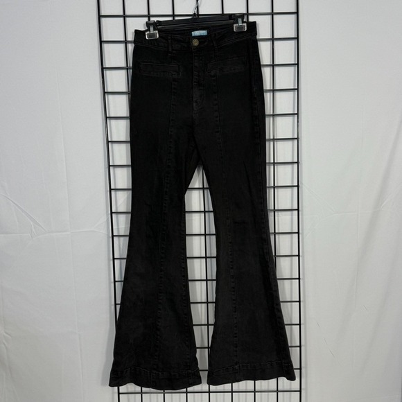 Show Me Your MuMu Farrah Front Seam Trouser Jeans Womens 30 Washed Black Long - Picture 1 of 13